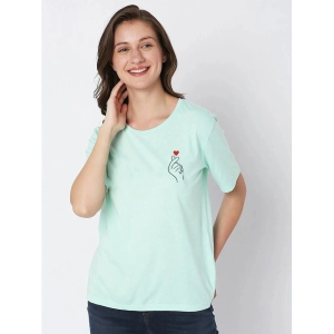 AKTIF Mint Green Cotton Blend Regular Fit Womens T-Shirt ( Pack of 1 ) - None