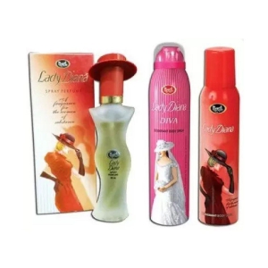 monet lady diana 30 ml perfume ,lady diana 150 ml deo and lady diva deo 150 ml.