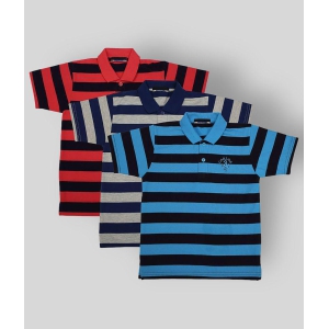 NEUVIN - Multicolor Cotton Boys Polo T-Shirt ( Pack of 3 ) - None