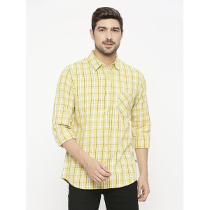 Solemio Cotton Regular Fit Full Sleeves Mens Formal Shirt - Yellow ( Pack of 1 ) - None