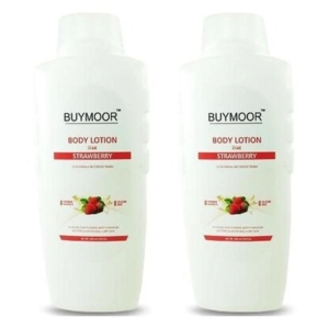 BUYMOOR Strawberry Deep Nourishing Skin Brightening Body Lotion Men & Women 650 ML.Pack of 2.