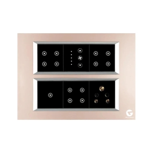 L&G 12 module Smart Switch Board | Online Smart Touch Switch (Size: 12M- 220 x 160 x 45 mm)-Bronze / Glass