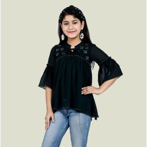Arshia Fashions - Green Georgette Girls Top ( Pack of 1 ) - None