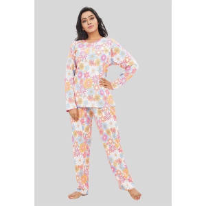 Women Full Sleeves Knit Cotton Pyjama Set-XL