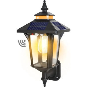 Solar Powered Wall Lantern Lights Outdoor with 3 Modes, Motion Sensor Solar Wall Light Waterproof, Dusk to Dawn LED Exterior Front Porch Lights Fixtures Wall Mount for Garage House Patio Doorway Yard