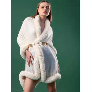 White fur shawl,  fur shawls, ideal dress fur shawl
