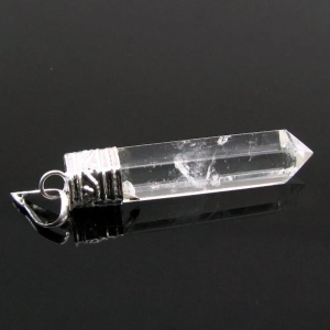 27.2Ct Natural Quartz Crystal Healing Point Pencil Pendant