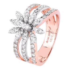 Floral Rose Gold Ring For Women : IJLR-A1020801