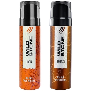 Wild Stone Iron and Bronze Perfume Body Spray - For Men (240 ml, Pack of 2)