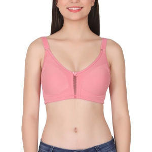 LacyLuxe Women Wirefree Seamless Non Padded Full Coverage Bra-38B / Peach / Cotton Spandex