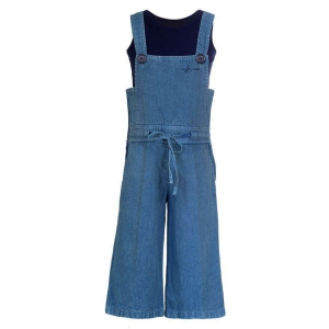 Naughty Ninos - Blue Cotton Girls Dungarees ( Pack of 1 ) - None