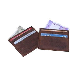 Tough Open Brown Leather ATM Card Holder - Brown