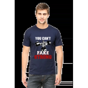 YOU CANT FAKE STRONG-Navy Blue / L