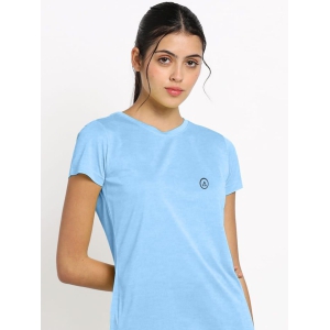 Women Light Blue  Half Sleeve Crew Neck T-shirt