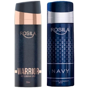 ROSILA - Rosila 1 WARRIOR & 1 NAVY DEODORANT , Deodorant Spray for Men,Women 400 ml ( Pack of 2 )