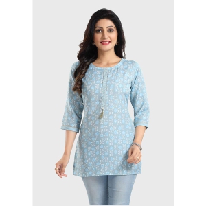 Meher Impex - Turquoise Rayon Womens Tunic ( Pack of 1 ) - None