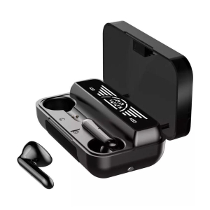 VEhop PowerBank Earbuds, In Ear True Wireless (TWS) 280 Hours Playback IPX4(Splash & Sweat Proof) Auto pairLight weight -Bluetooth V 5.2 Black