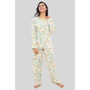 Women Full Sleeves Knit Cotton Pyjama Set-2XL