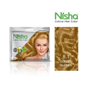 Nisha Cream Hair Color 100% Grey Coverage Permanent Hair Color Golden Blonde With Natural Herbs 50 g Pack of 10