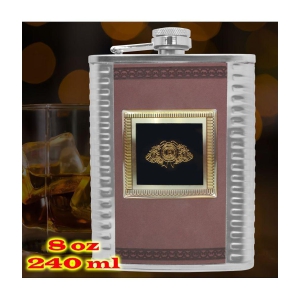 JMALL Steel Hip Flask - Brown