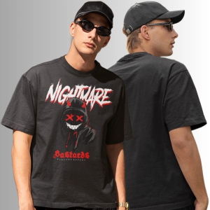 Nightmare Black Oversized T-Shirt-Black / XL-48