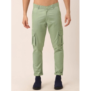 Indian Needle Mens Casual Cotton Solid Cargo Pants-32 / Green