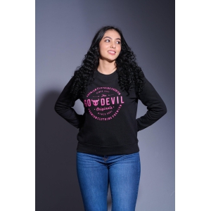 Go Devil Originals (in Pink) Printed Black Sweatshirt for Women XXL