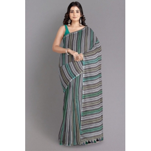 Silk Organza Saree with Striped Harmony