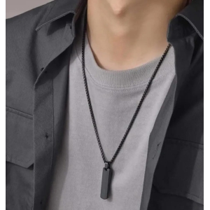 Black Salty Alpha Contemporary Edge Pendant For Men By Offmint