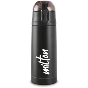 Milton New Crown 600 Thermosteel Hot or Cold Water Bottle, 500 ml, Black - Black