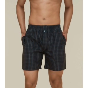 Checkmate Combed Cotton Boxer Shorts Charcoal Black XL