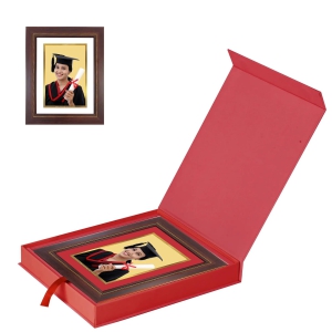 Diviniti Photo Frame With Customized Photo Printed on 24K Gold Plated Foil| Personalized Gift for Birthday, Marriage Anniversary & Celebration With Loved Ones|DG 3705 Size 2.5