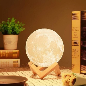 Desidiya 3D 7 Color Changing Moon Night Rechargeable Night lamp for Bedroom for Adults and Kids Home Room Beautiful Indoor Lighting - 15CM (Pack of 1)