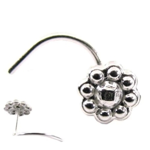 Ethnic Indian Sterling Silver Body Piercing Jewelry Nose Stud Pin Screw 20g-Left Nostril