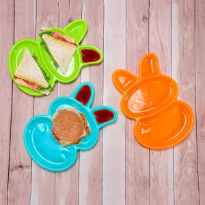 7101 Rabbit Shape Dish 6 pcs For Kids (multicolor)