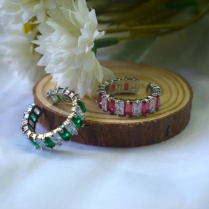 Ring - Emerald-White & Pink