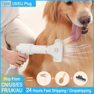 Portable 2-in-1 Dog Hair Dryer-White / EU Plug