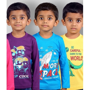 JILZ - Multicolor Cotton Boy's T-Shirt ( Pack of 5 ) - None