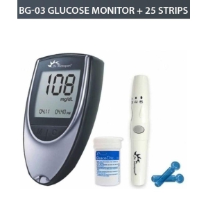 Dr Morepen Glucose Monitor BG-03- Free 25 Sugar Test Strips with 10 Lancets: Expiry: March 2024