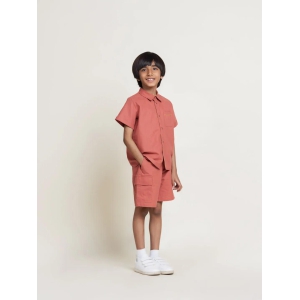 Boys Summer Style Solid Shirt With Shorts Combo-6-7Y