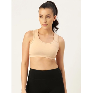 Womens Solid Non-Padded Sports Bra | SPB-4101-skin-1 |-S / 95% Cotton & 5% Elastane