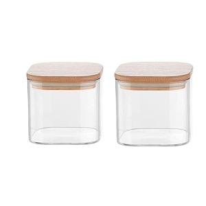 femora-borosilicate-glass-bamboo-lid-air-tight-jar-700-ml-set-of-2-free-replacement-of-lids