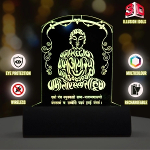 3D illusion Car Dashboard LED Murti of Mahavir Swami