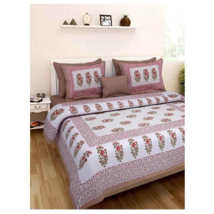 Uniqchoice Cotton Double Bedsheet with 2 Pillow Covers ( 240 cm x 215 cm )