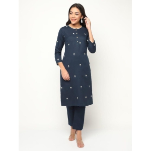 Indigo Embroidered Kurta Set