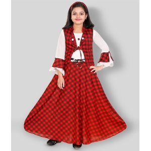 Pari Fashions - Red Cotton Blend Girl's Gown ( Pack of 1 ) - None