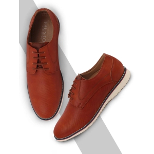 Men Tan Welted Casual Lace Up Shoes-7