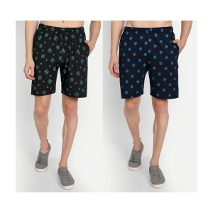 Zeffit - Multicolor Cotton Blend Mens Shorts ( Pack of 2 ) - None