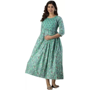 PALANI-HUB Women Maternity/Nursing Nighty (Light Green)