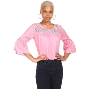 Sugr - Rayon Pink Women's Regular Top ( Pack of 1 ) - None